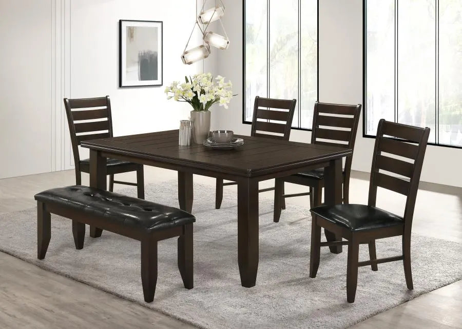 Dalila Cappuccino/Black 6-Piece Dining Set by Coaster at Eve Furniture