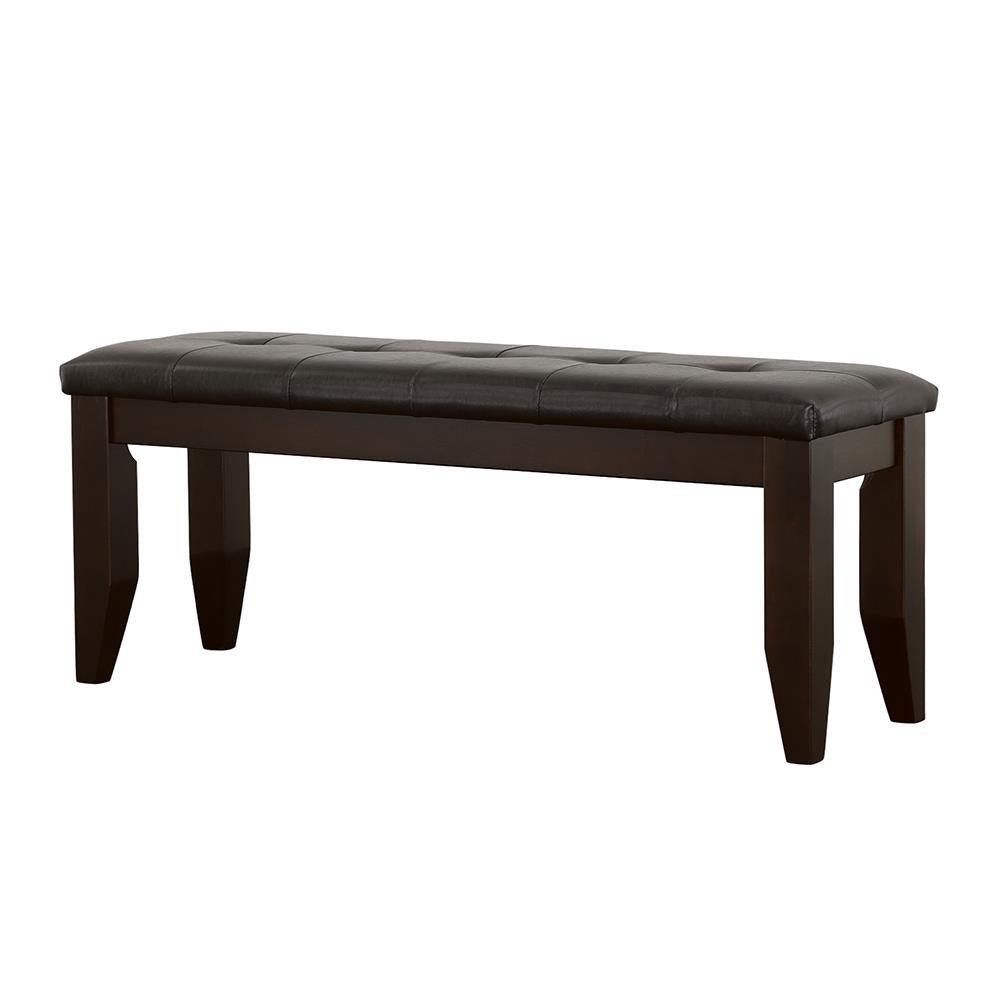 Dalila Cappuccino/Black Tufted Upholstered Dining Bench by Coaster at Eve Furniture