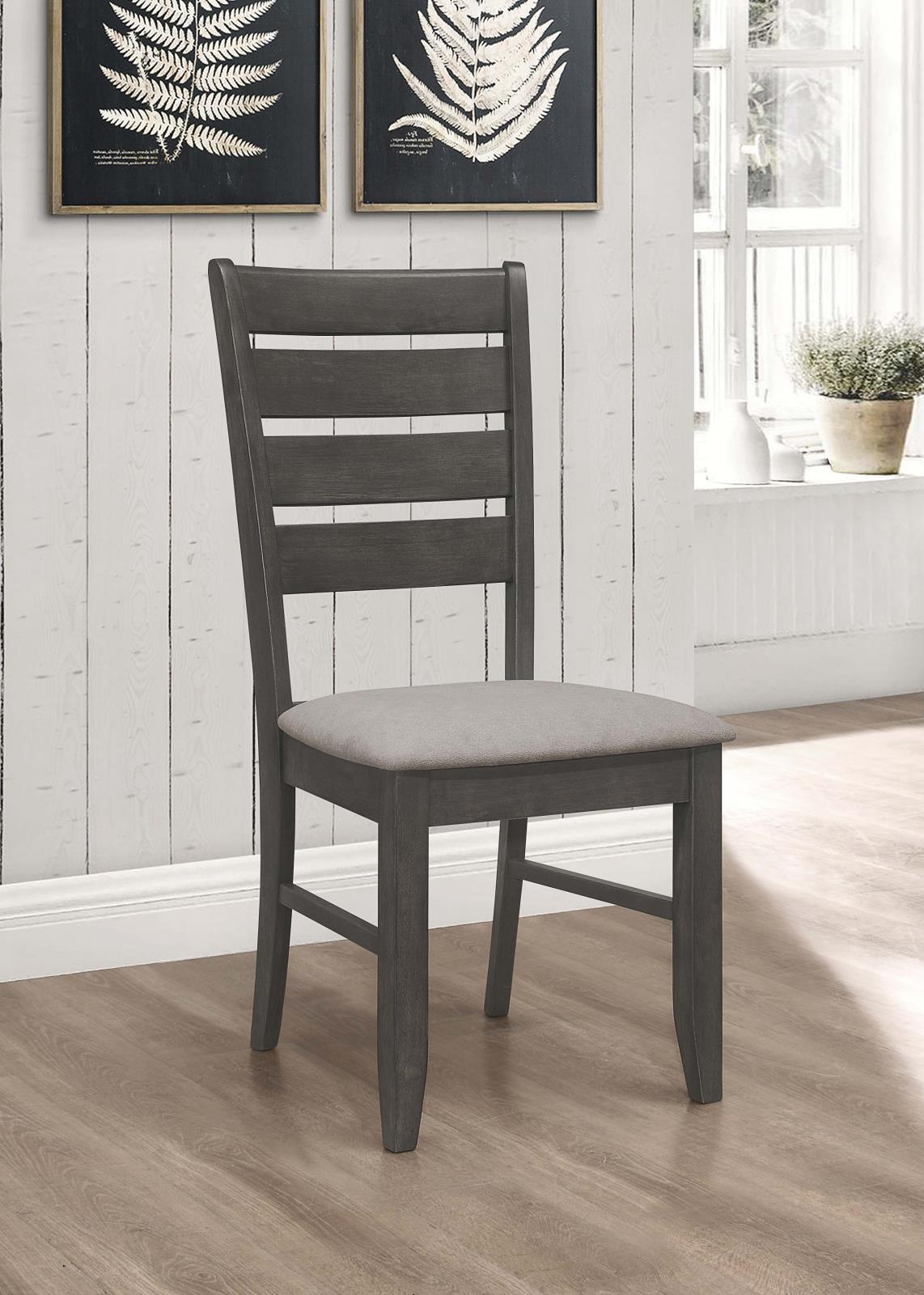 Dalila Gray/Dark Gray Ladder Back Side Chair, Set of 2 by Coaster at Eve Furniture