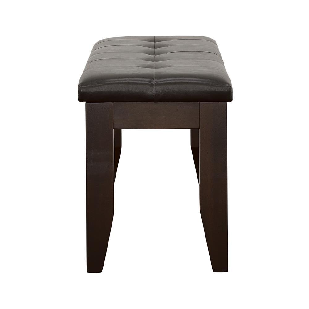 Dalila Cappuccino/Black Tufted Upholstered Dining Bench by Coaster at Eve Furniture