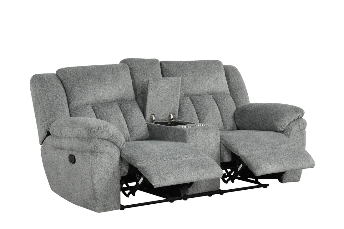 Dallas Gray 3-Piece Manual Reclining Set by Happy Homes at Eve Furniture