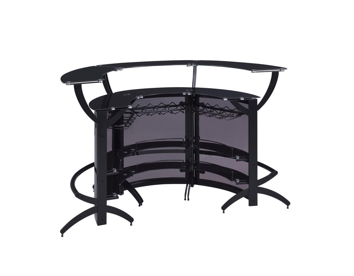Dallas Smoke/Black Curved Bar Unit by Coaster at Eve Furniture