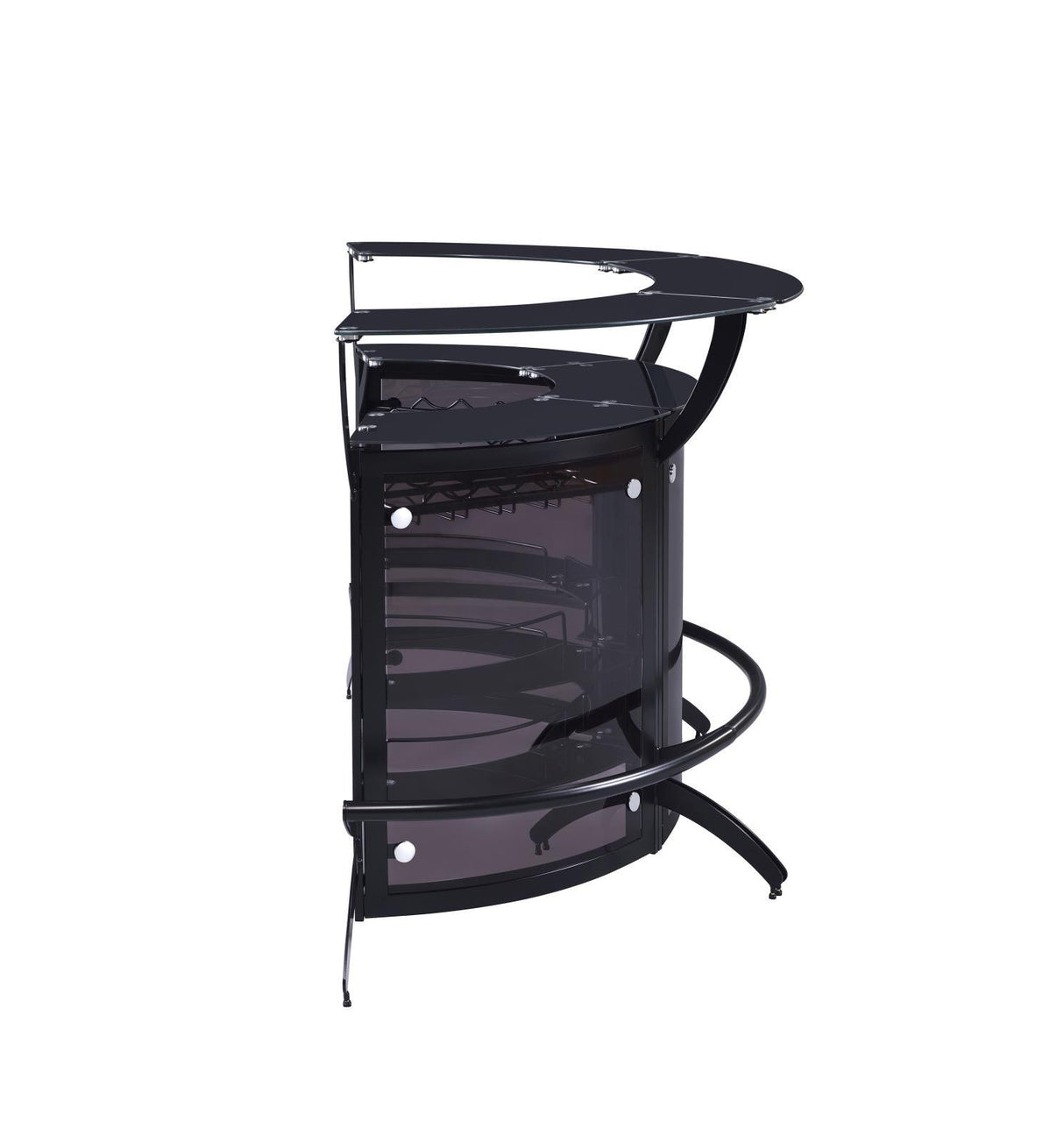 Dallas Smoke/Black Curved Bar Unit by Coaster at Eve Furniture