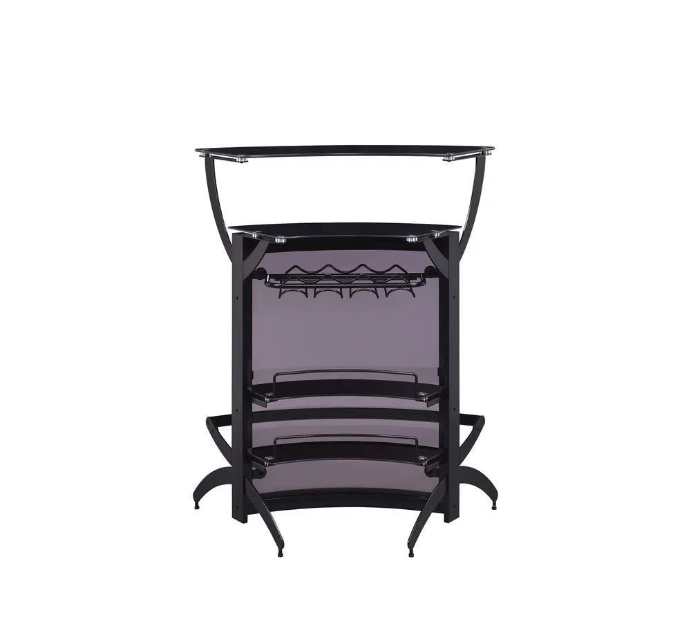 Dallas Smoked/Black 3-Bottle Wine Rack Bar Unit by Coaster at Eve Furniture