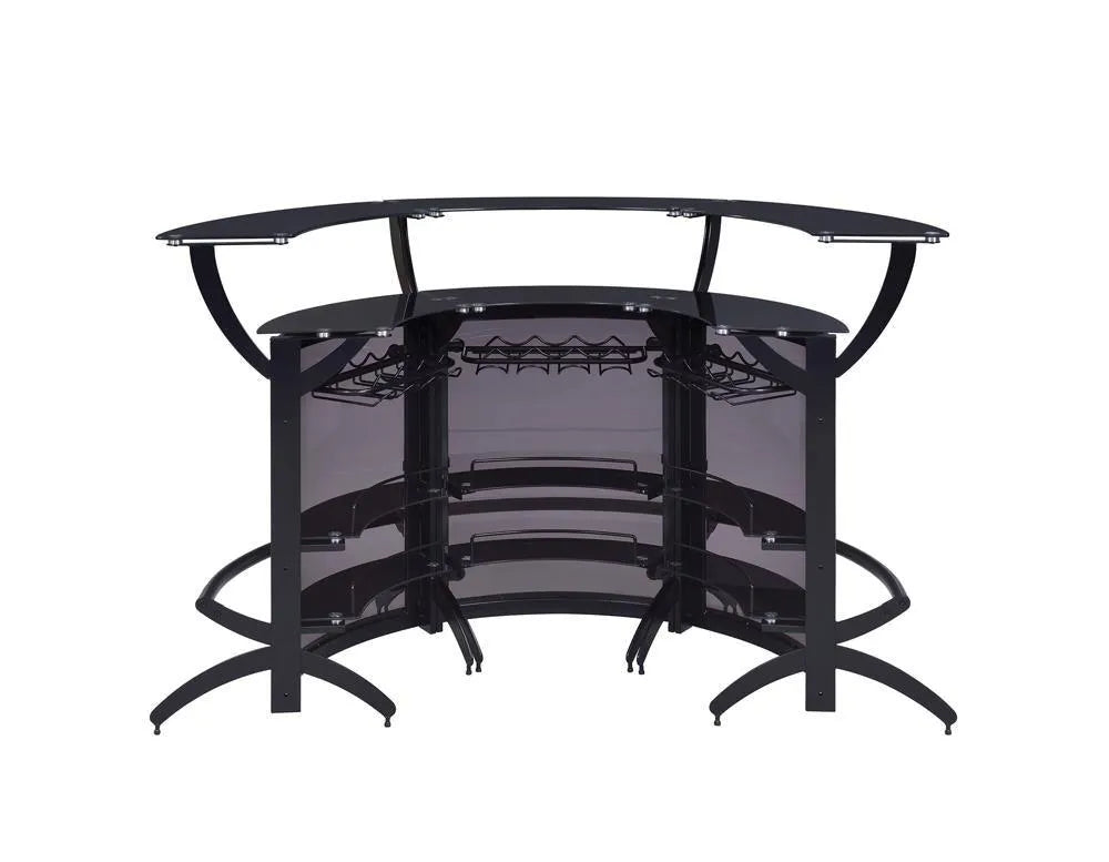 Dallas Smoked/Black 3-Bottle Wine Rack Bar Unit by Coaster at Eve Furniture