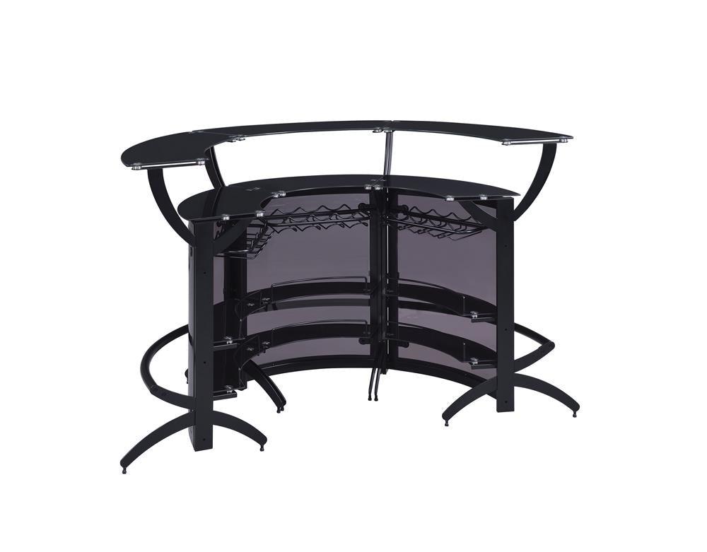 Dallas Smoked/Black 3-Bottle Wine Rack Bar Unit by Coaster at Eve Furniture