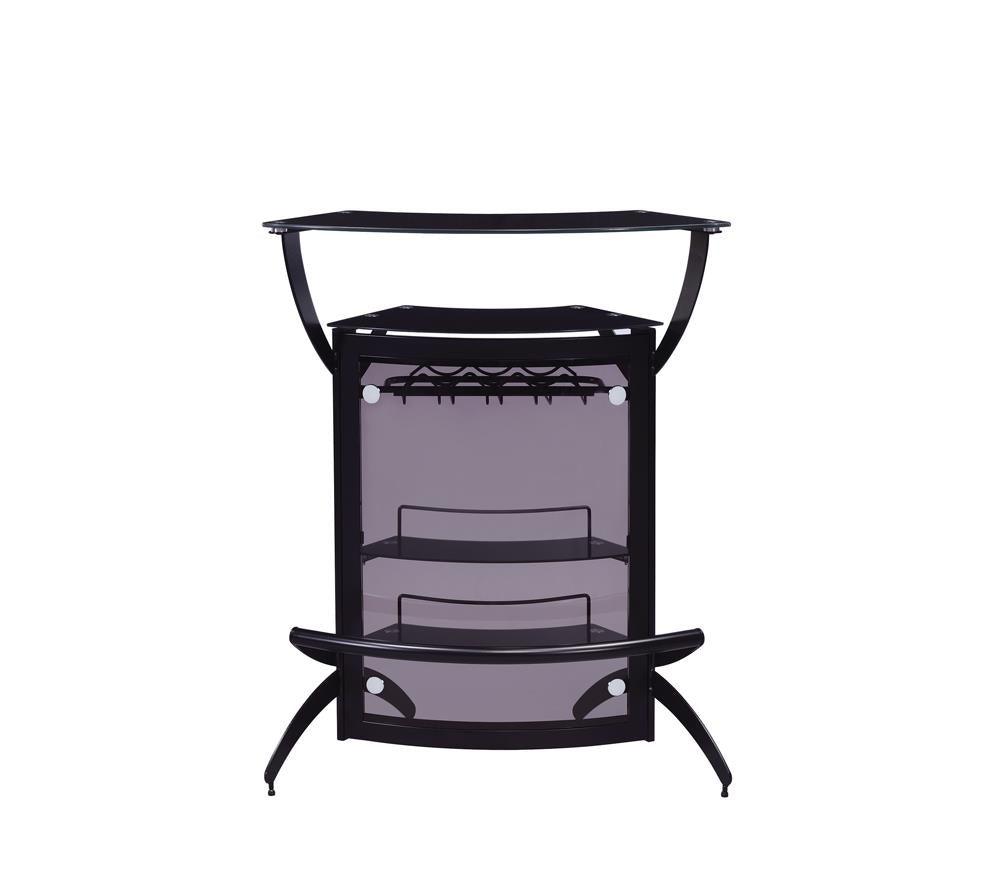 Dallas Smoked/Black 3-Bottle Wine Rack Bar Unit by Coaster at Eve Furniture