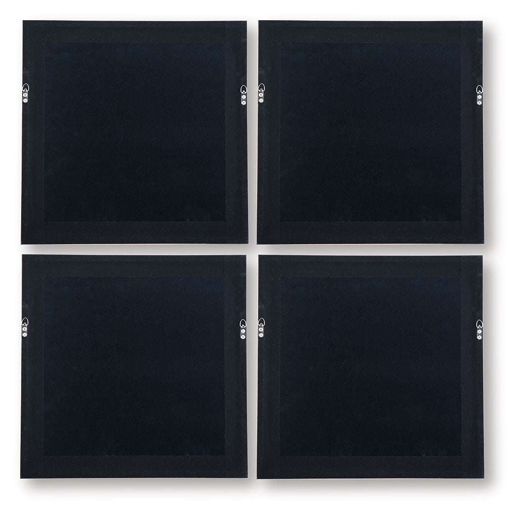 Dallbourne White/Gold Finish Wall Art (Set of 4) by ASHLEY FURNITURE at Eve Furniture