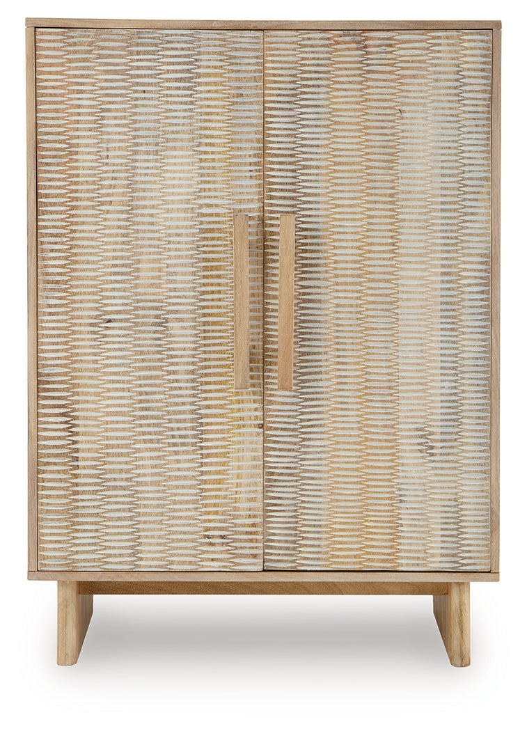 Dallinbury Natural/White Wash Accent Cabinet by ASHLEY FURNITURE at Eve Furniture