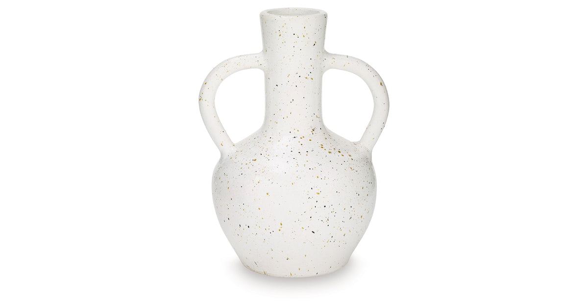 Dallinworth White/Black Vase by Ashley at Eve Furniture