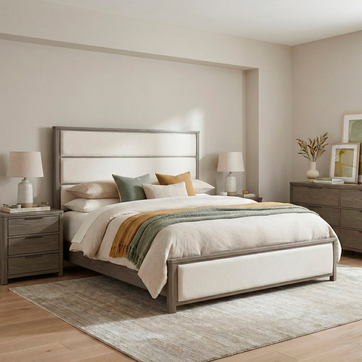Dalston Light Gray/Beige California King Bed by Homelegance at Eve Furniture