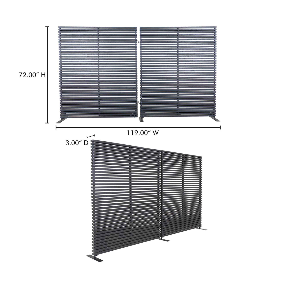 Damani Black Screen by Moe's Home at Eve Furniture