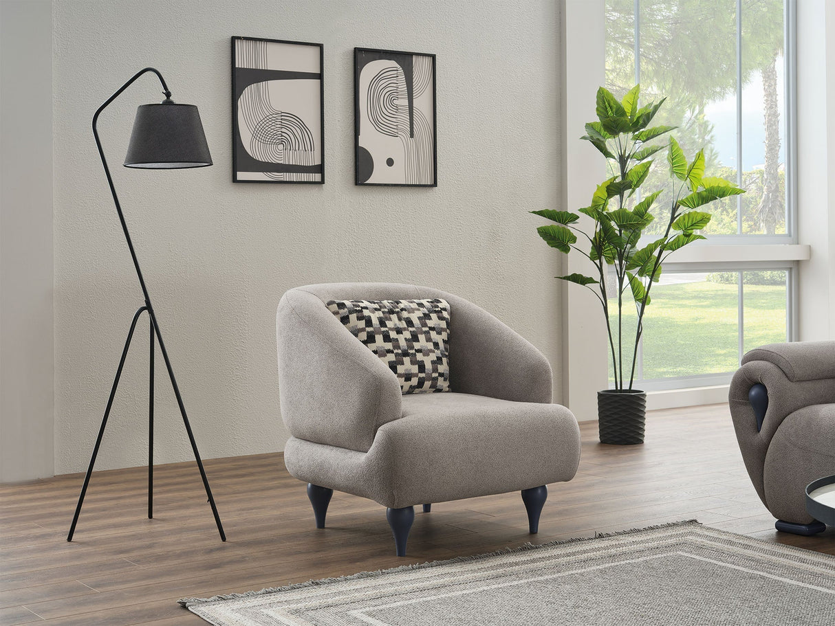 Damla 3-pieces (Sofa & Loveseat & Chair) Livingroom Set in Cream by Furnia at Eve Furniture