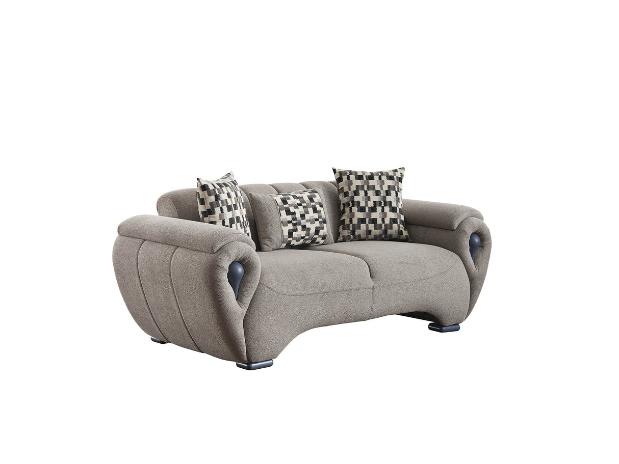 Damla 3-pieces (Sofa & Loveseat & Chair) Livingroom Set in Cream by Furnia at Eve Furniture