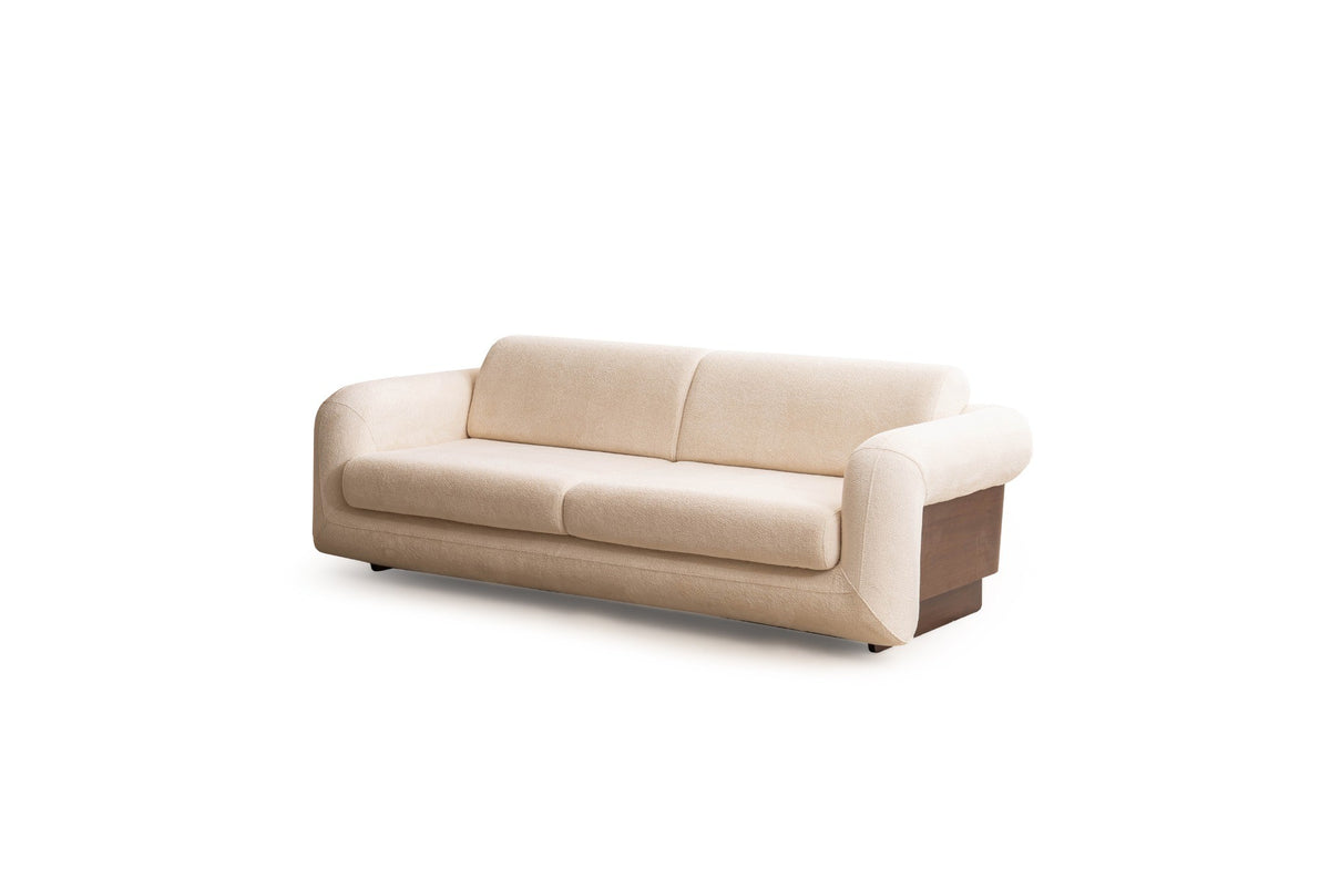 Damla Cream Loveseat 80”