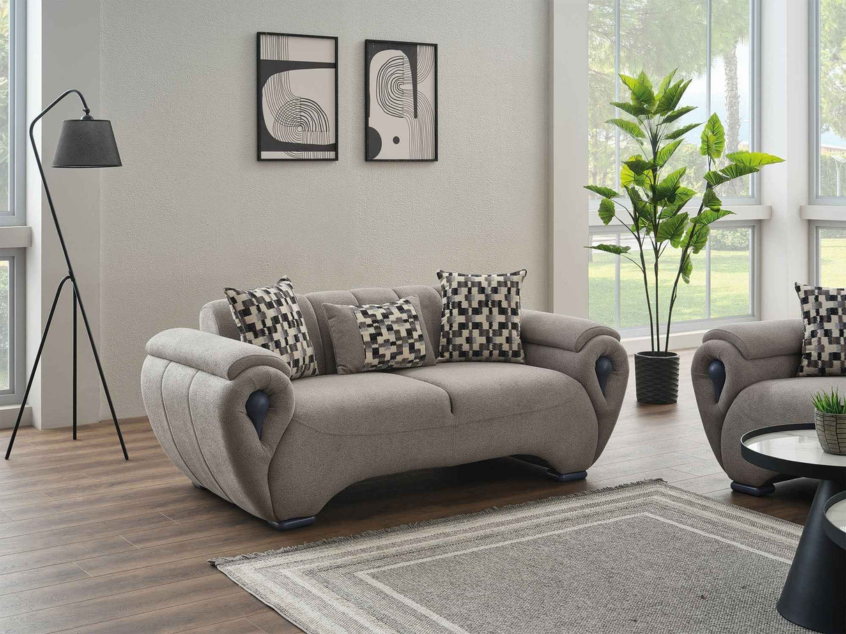 Damla Stationary Loveseat Cream by Furnia at Eve Furniture