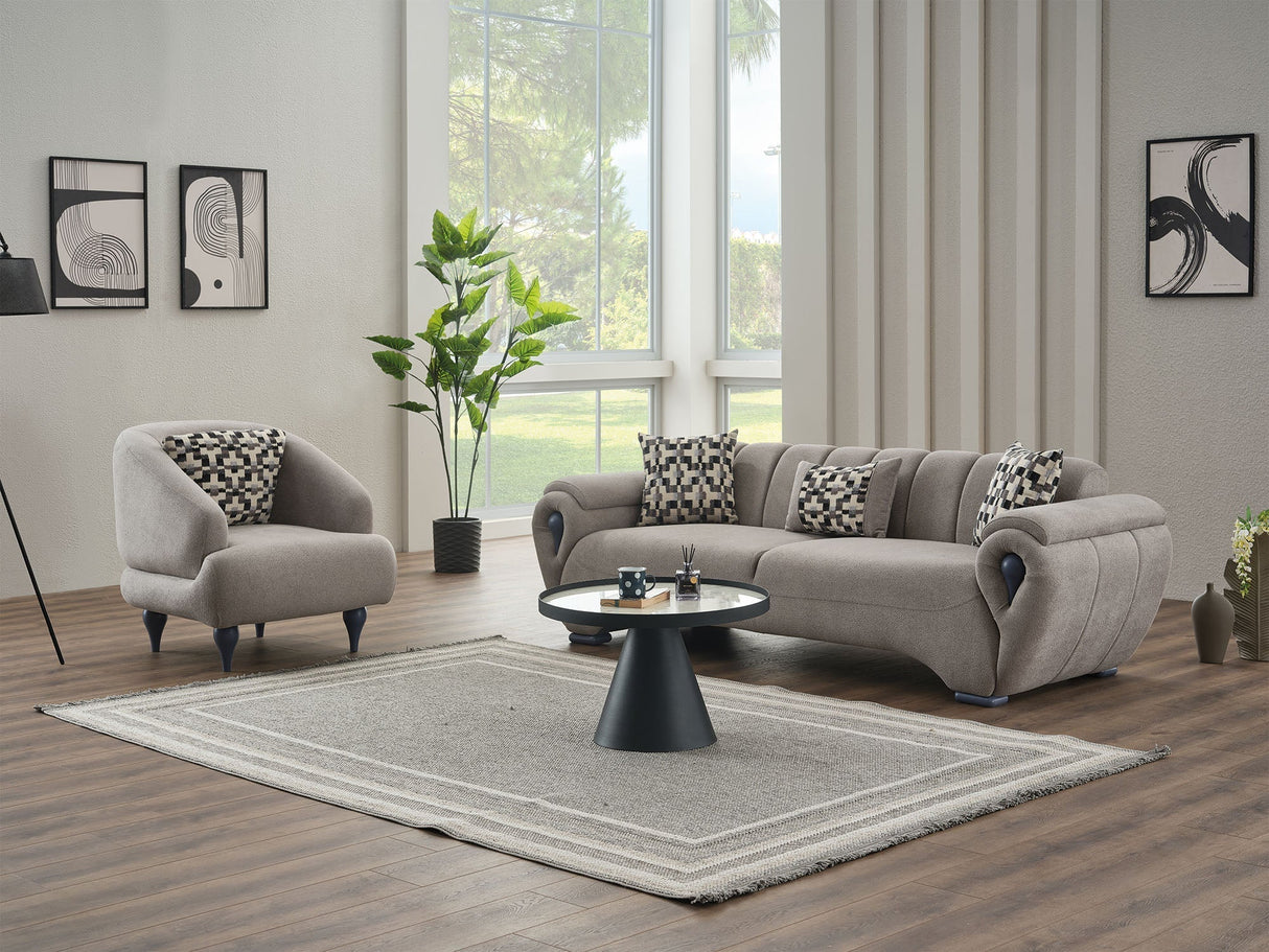 Damla Stationary Sofa in Cream by Furnia at Eve Furniture