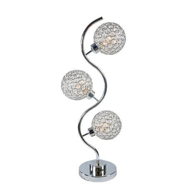 Dana 3- Piece Crystal Globe Table Lamp by Crown Mark at Eve Furniture