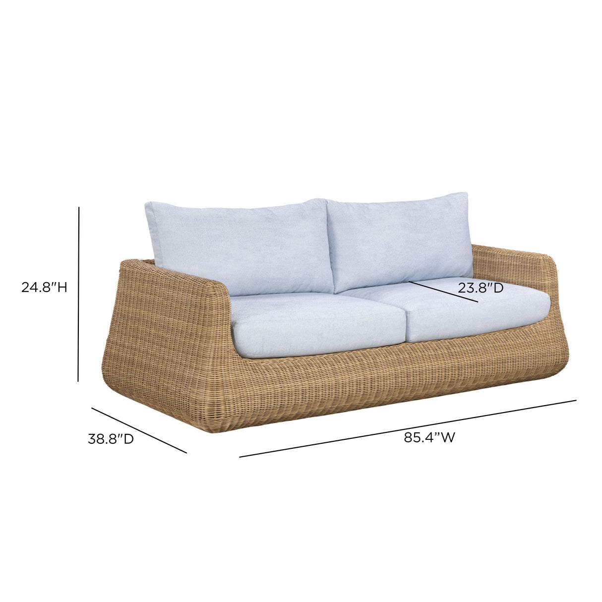 Dana 85" Light Blue Outdoor Sofa by TOV Furniture at Eve Furniture