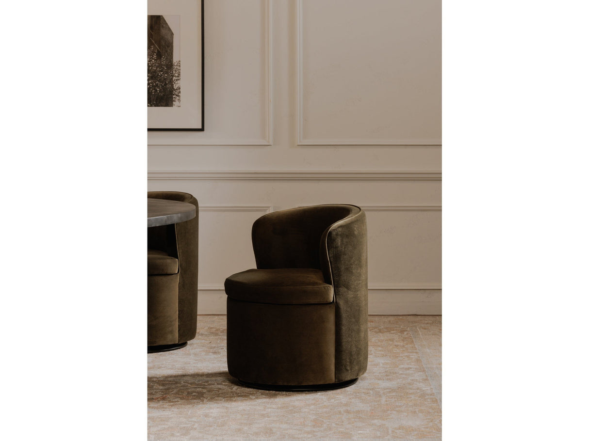 Dane Faux Green Mohair Swivel Dining Chair by MOES at Eve Furniture