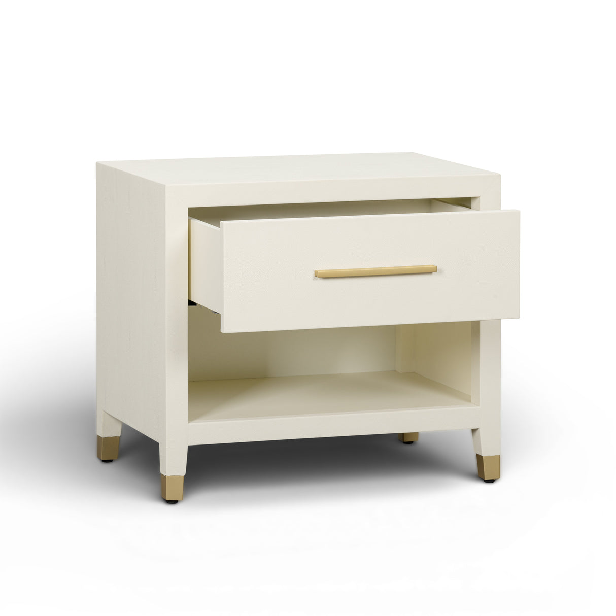 Dani 25" Cream Faux Shagreen Nightstand with Drawer by TOV Furniture at Eve Furniture