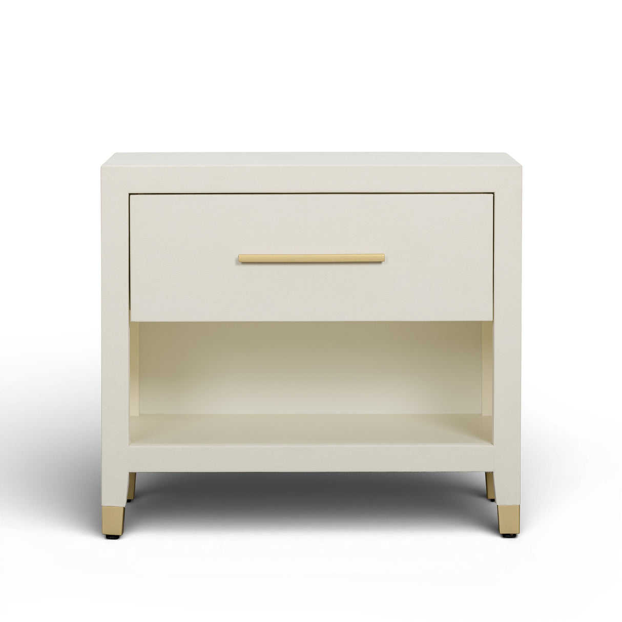 Dani 25" Cream Faux Shagreen Nightstand with Drawer by TOV Furniture at Eve Furniture