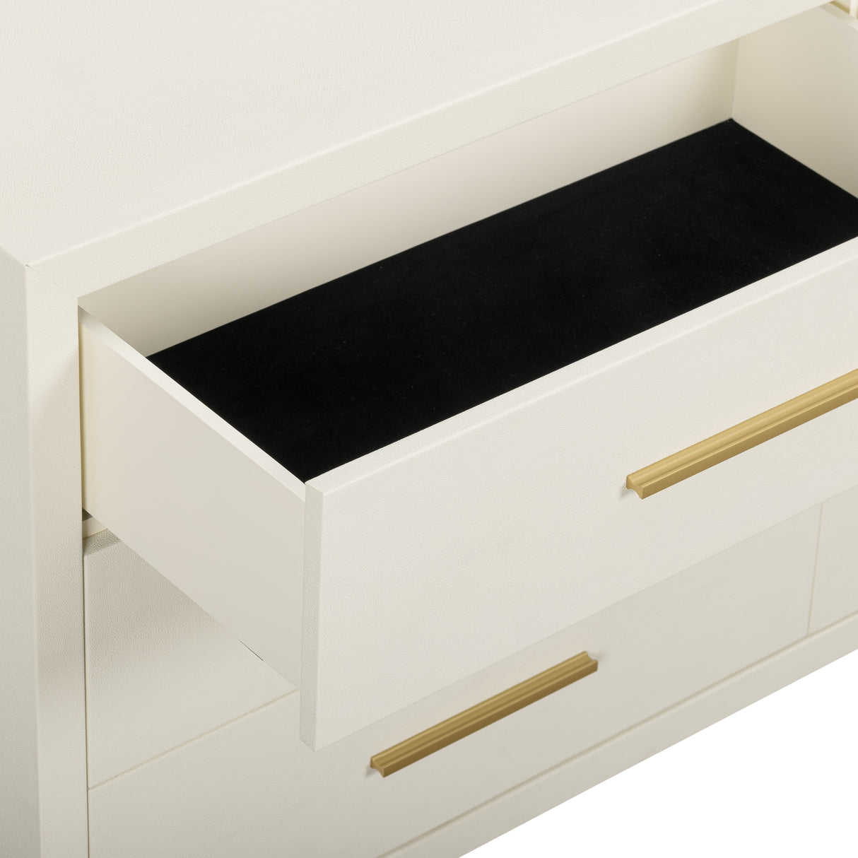Dani 62" Cream Faux Shagreen 6-Drawer Dresser by TOV Furniture at Eve Furniture