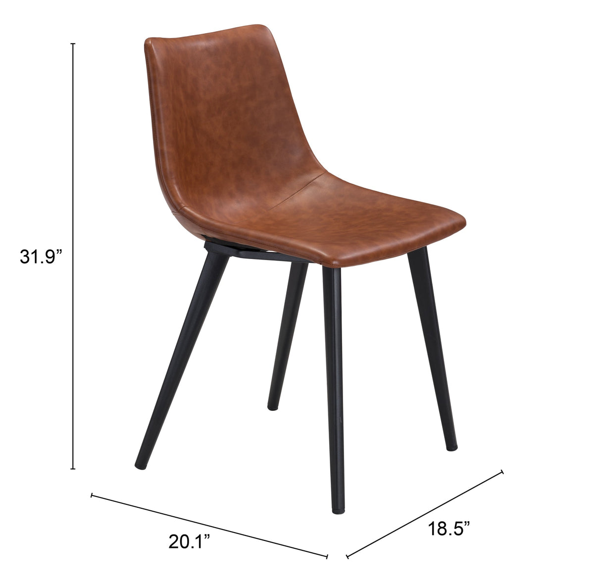 Daniel Vintage Brown Dining Chair (Set of 2) by Zuomod at Eve Furniture