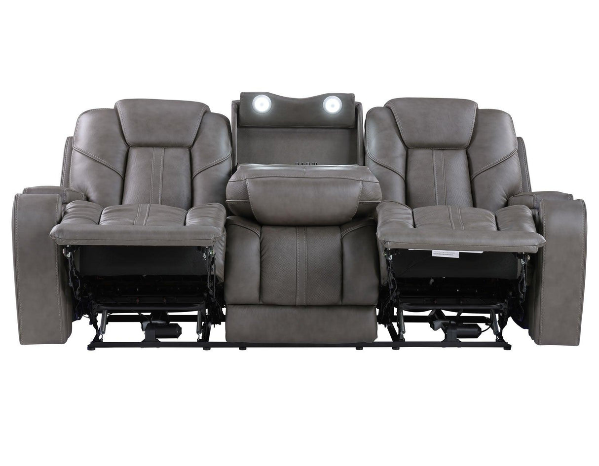 Daniel 3-Piece Triple Power Leather Manual Reclining Set by Steve Silver at Eve Furniture