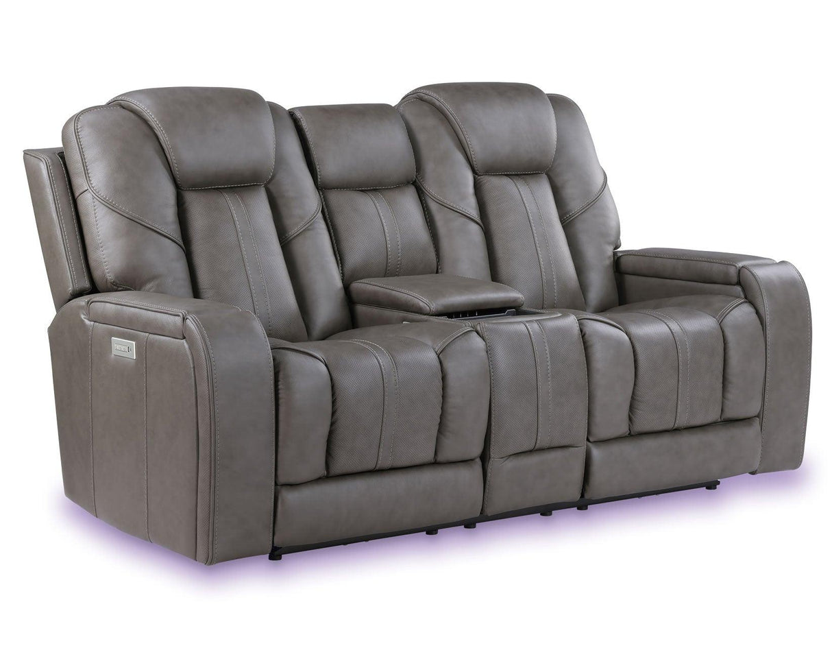 Daniel 3-Piece Triple Power Leather Manual Reclining Set by Steve Silver at Eve Furniture