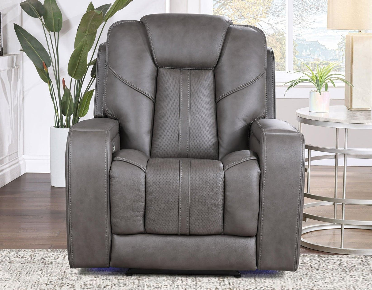 Daniel 3-Piece Triple Power Leather Manual Reclining Set by Steve Silver at Eve Furniture