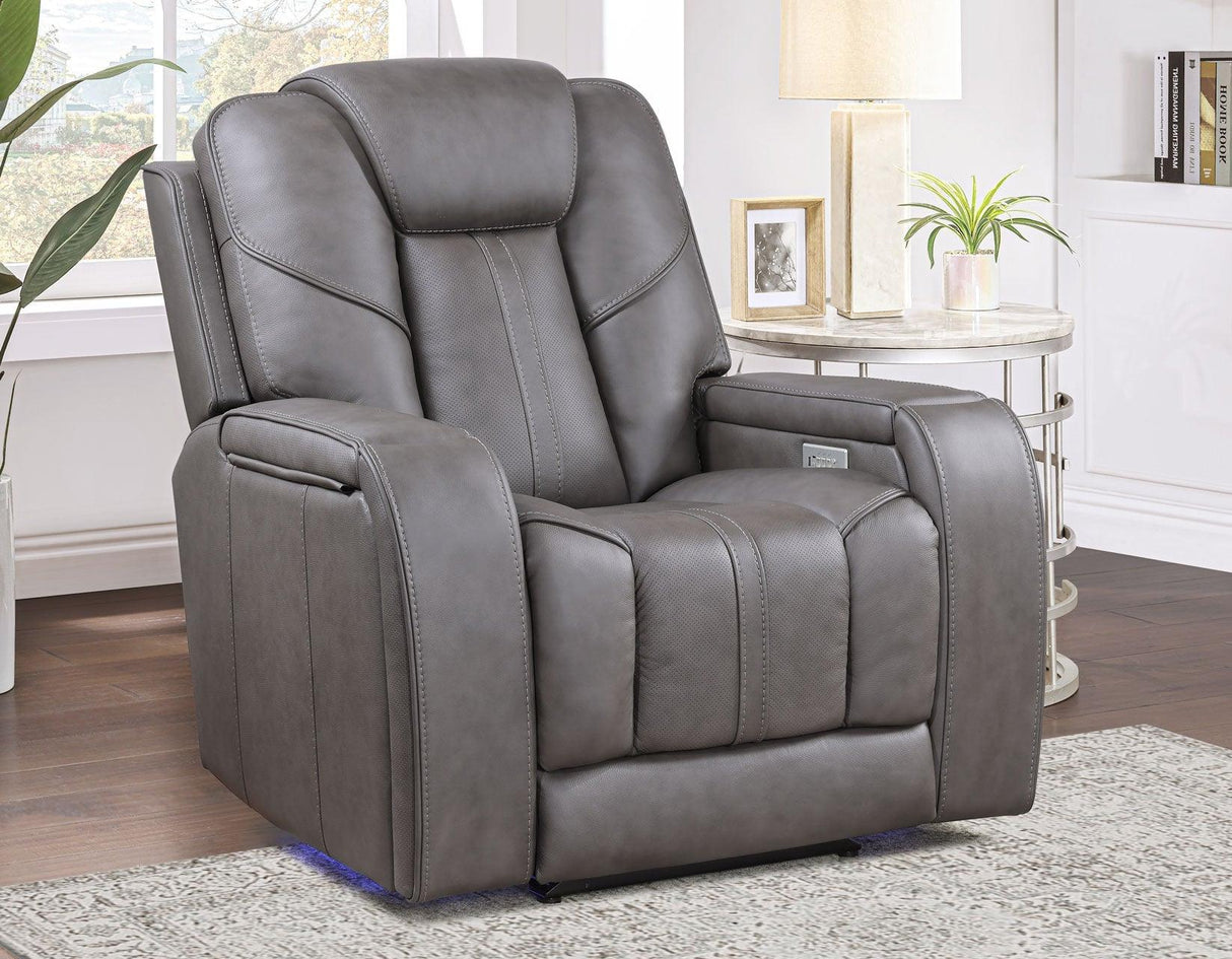 Daniel 3-Piece Triple Power Leather Manual Reclining Set by Steve Silver at Eve Furniture