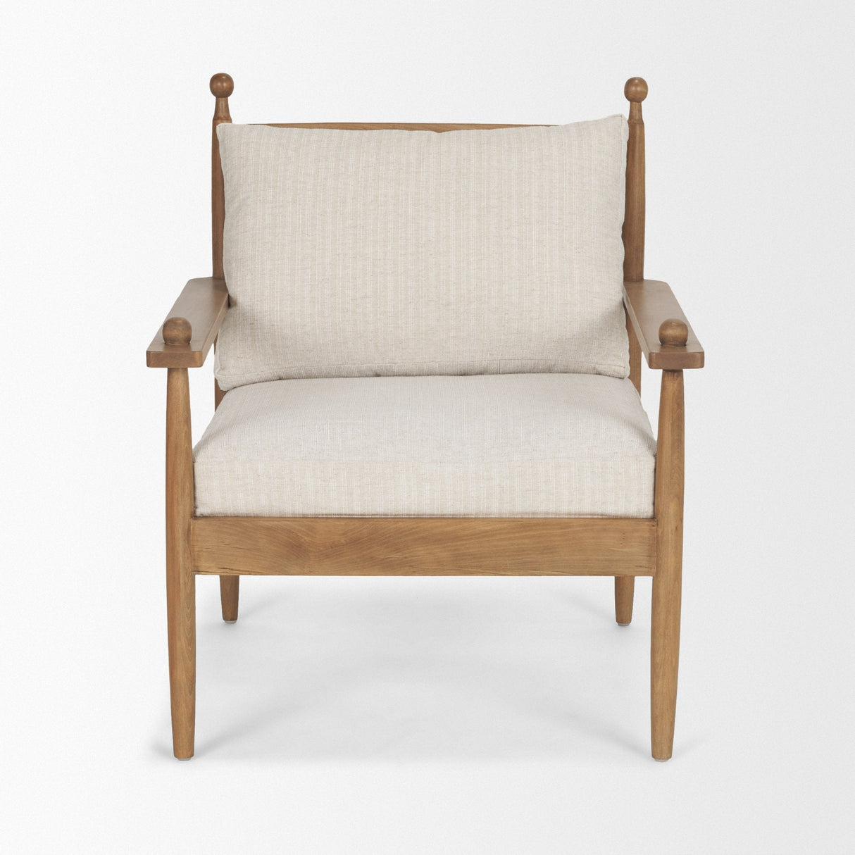 Danni Beige Fabric Beech Wood Framed Accent Lounge Chair by Mercana at Eve Furniture