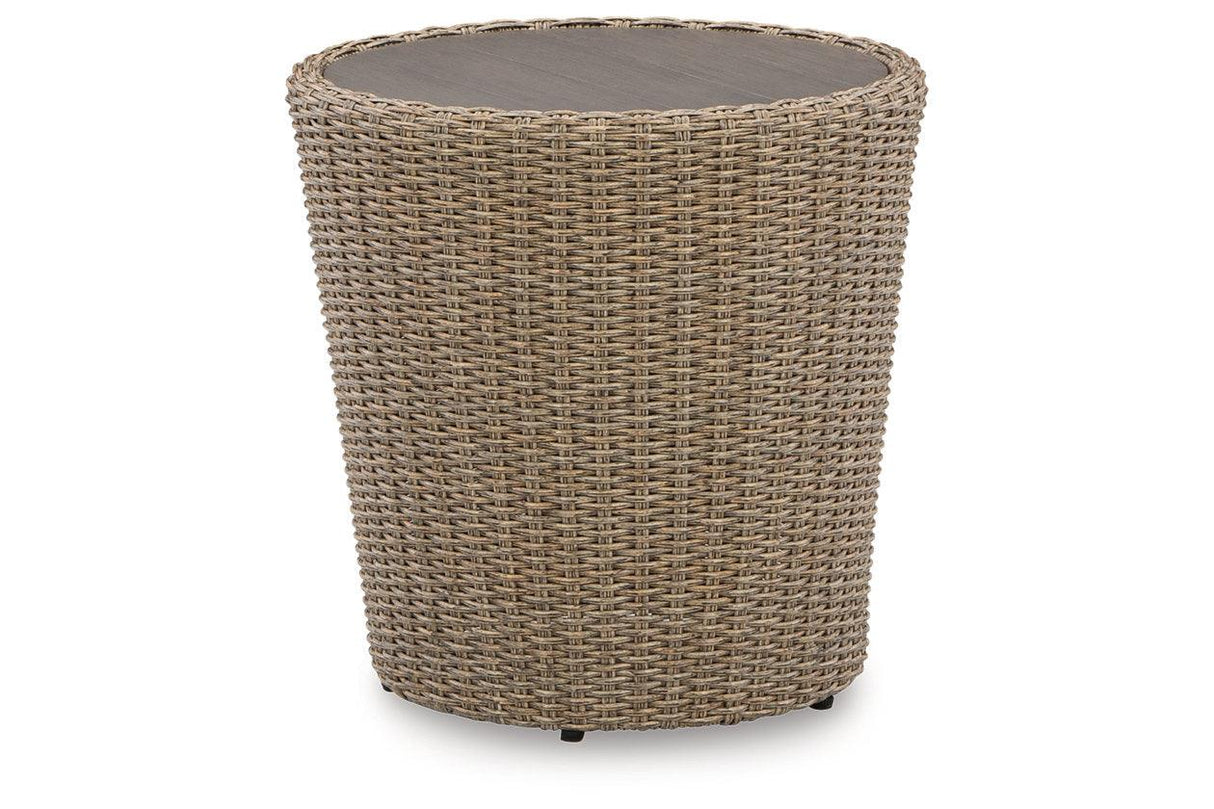 Danson Beige Outdoor End Table by Ashley at Eve Furniture