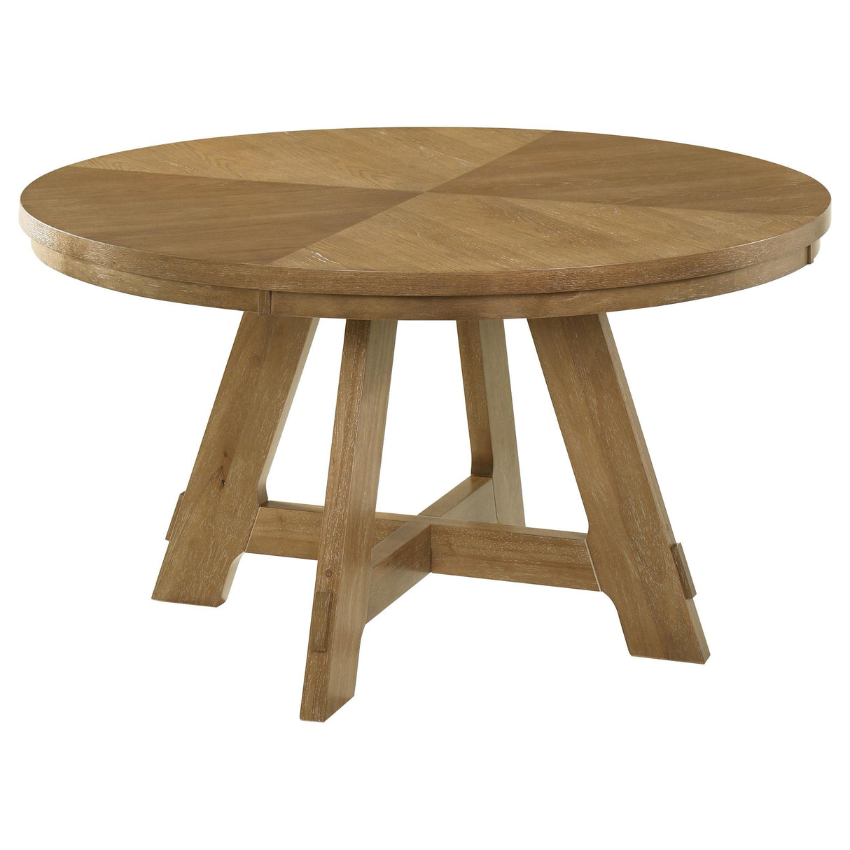 Danvers Brown Oak Round 54-inch Wood Dining Table by Coaster at Eve Furniture