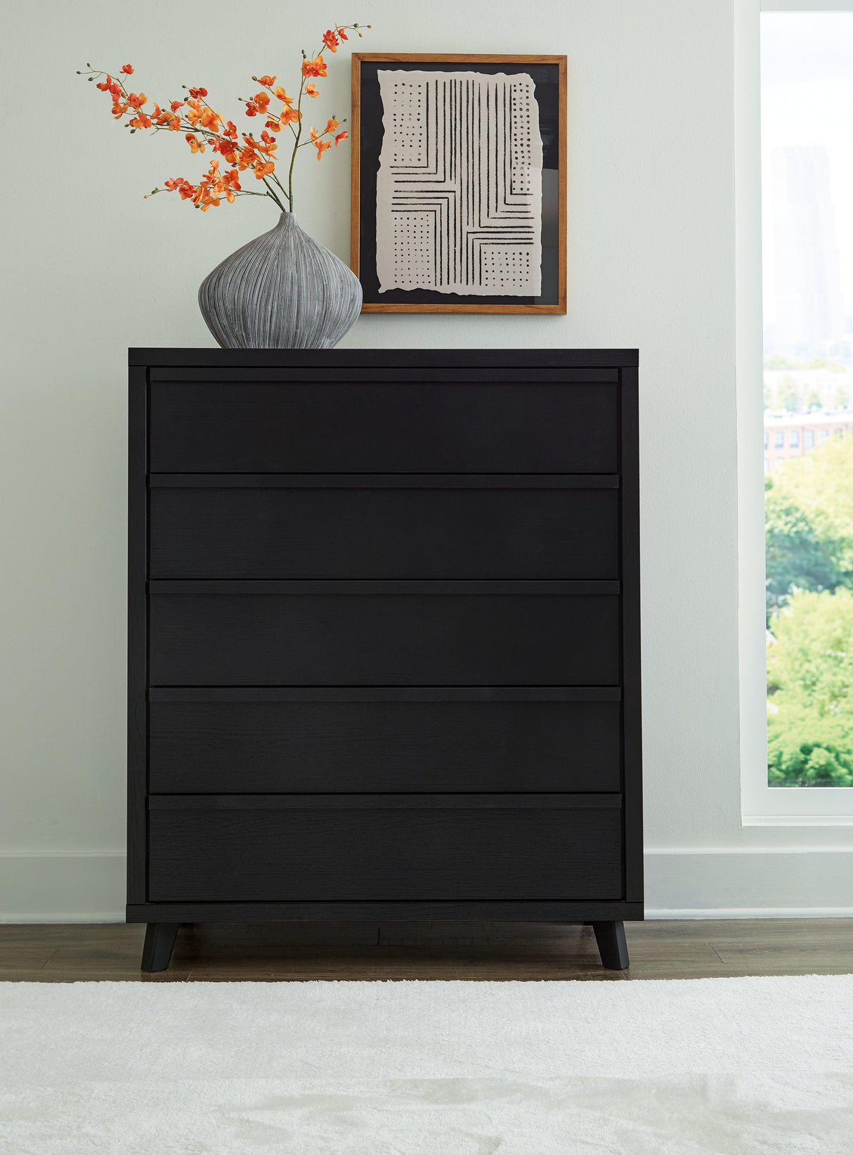 Danziar Black Chest of Drawers by Ashley at Eve Furniture
