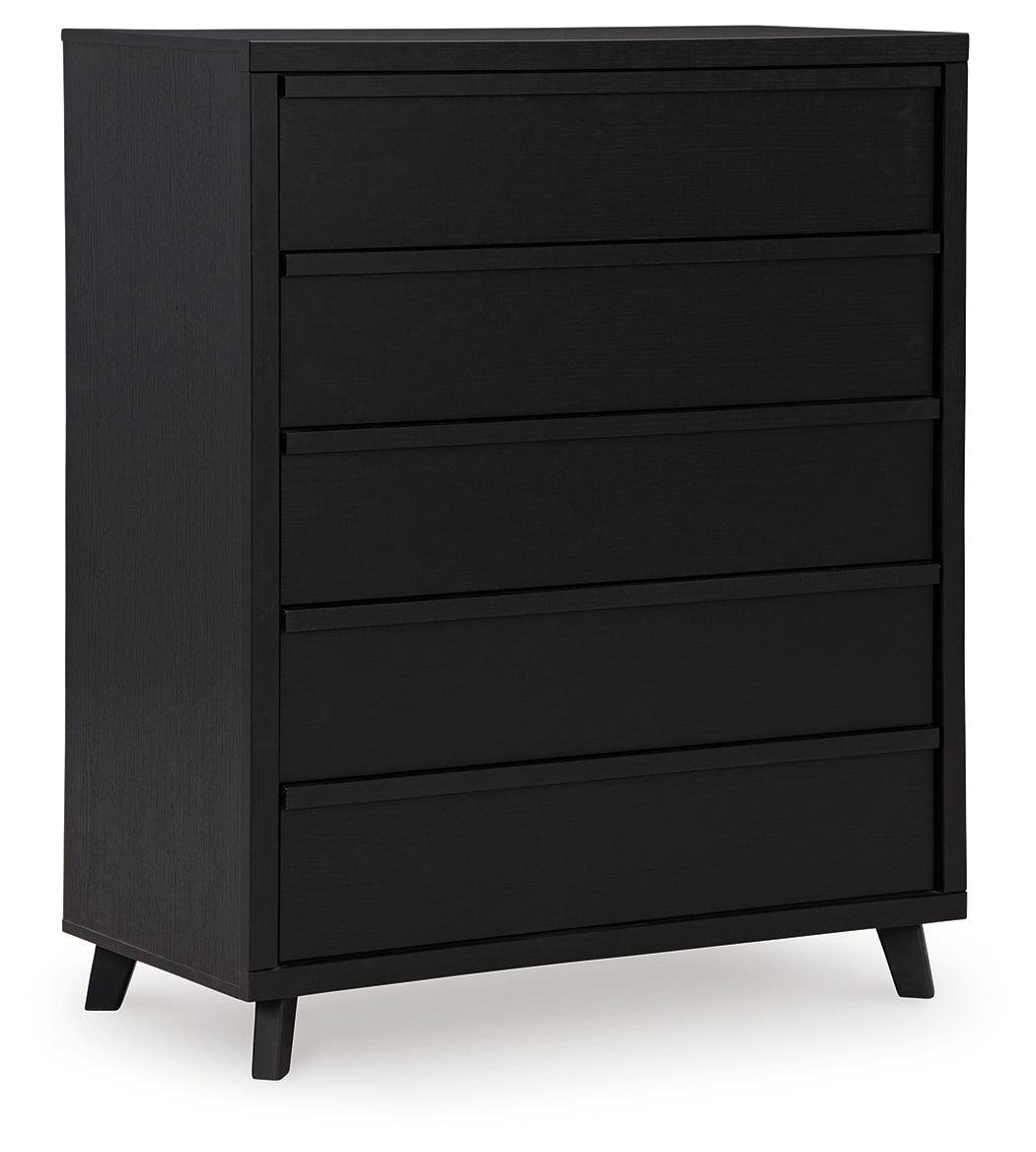 Danziar Black Chest of Drawers by Ashley at Eve Furniture
