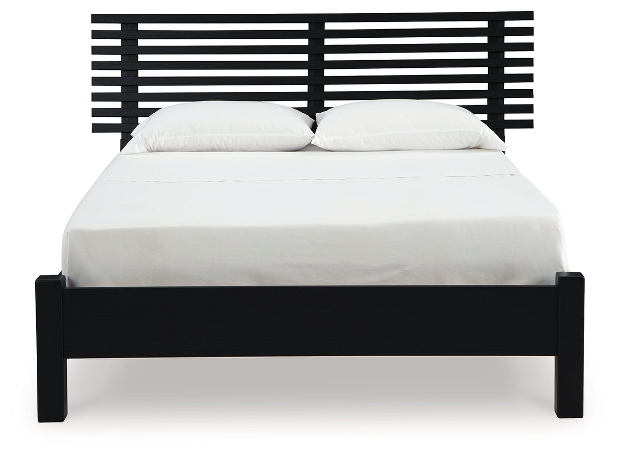 Danziar Black Full Slat Framed Platform Bedroom Set by Ashley at Eve Furniture