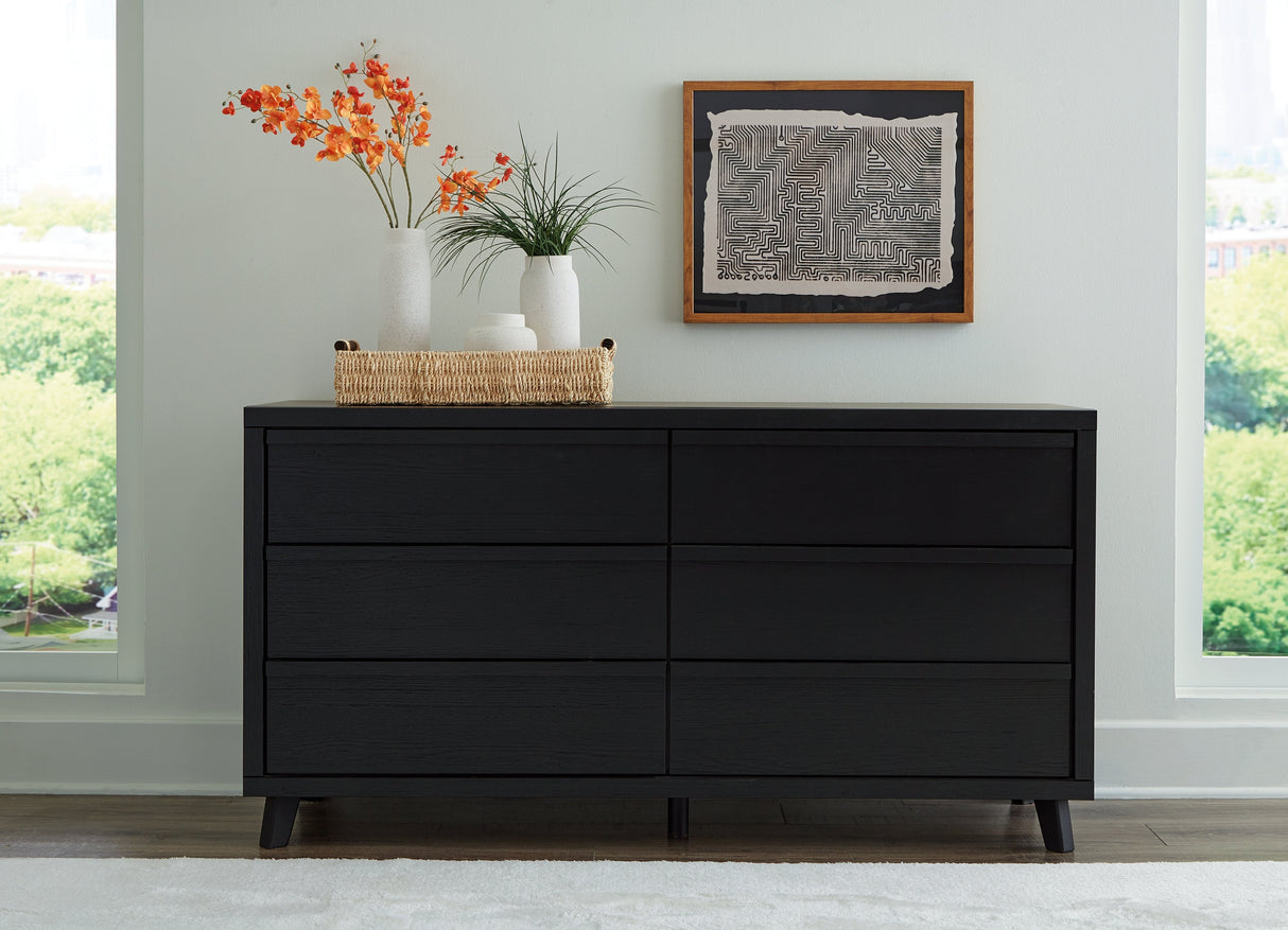 Danziar Black Full Slat Framed Platform Bedroom Set by Ashley at Eve Furniture