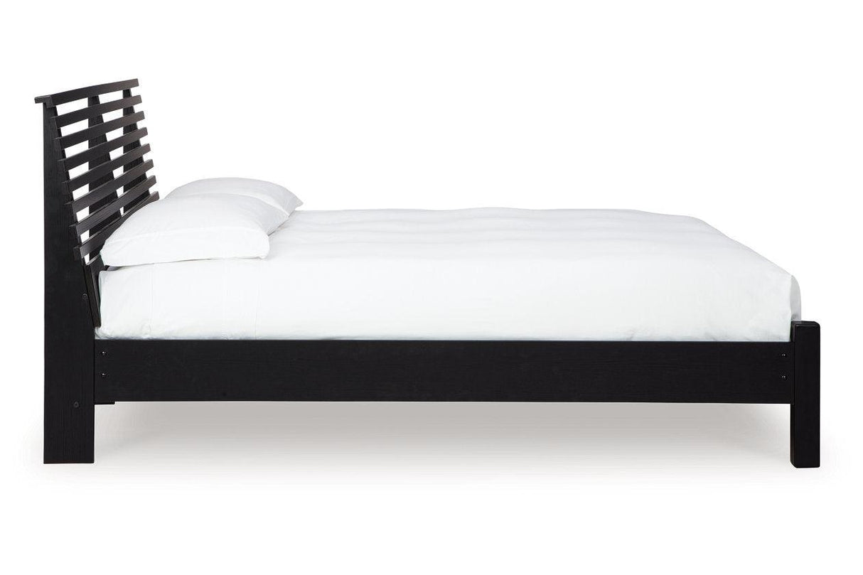 Danziar Black King Slat Platform Bed by Ashley at Eve Furniture