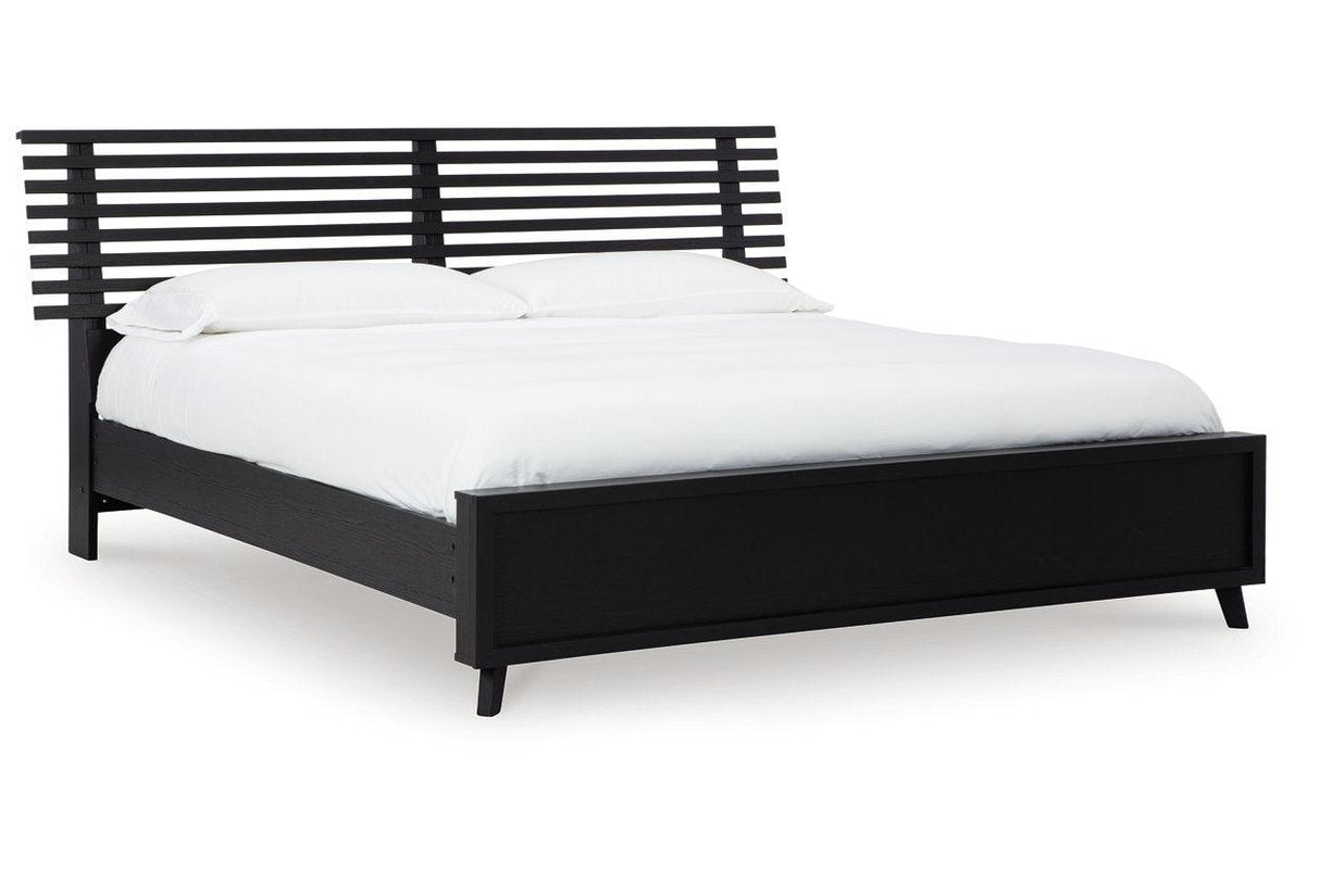 Danziar Black King Slat Platform Bed by Ashley at Eve Furniture