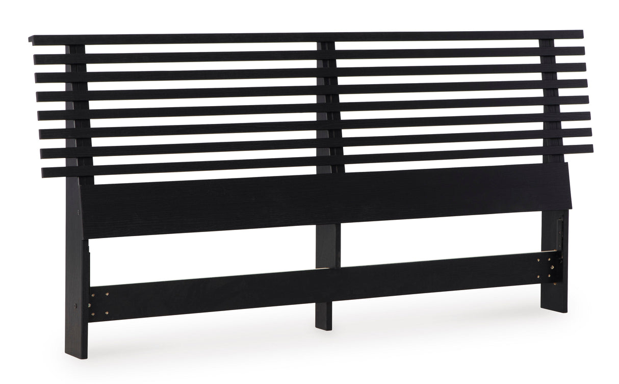 Danziar Black Slat Platform Framed Bedroom Set by Ashley at Eve Furniture