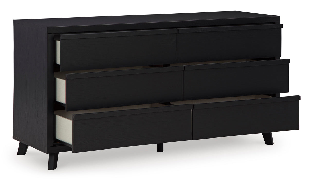 Danziar Black Slat Platform Framed Bedroom Set by Ashley at Eve Furniture