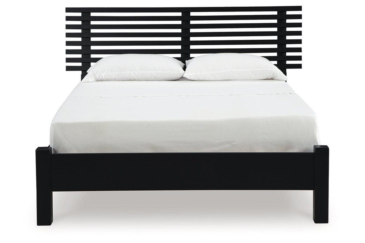 Danziar Black Queen Slat Platform Bed by Ashley at Eve Furniture