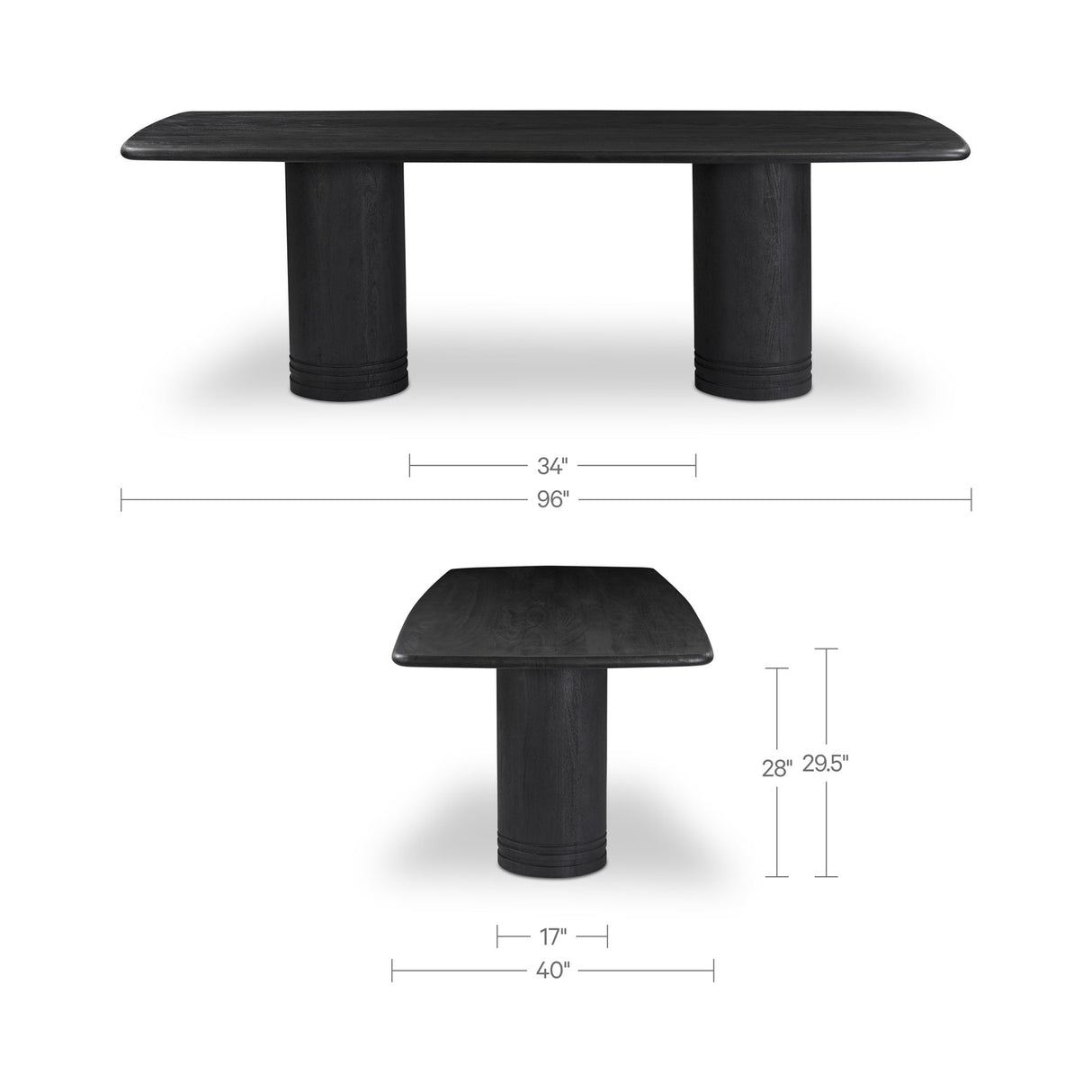 Daphne Black Large Dining Table by Moe's Home at Eve Furniture