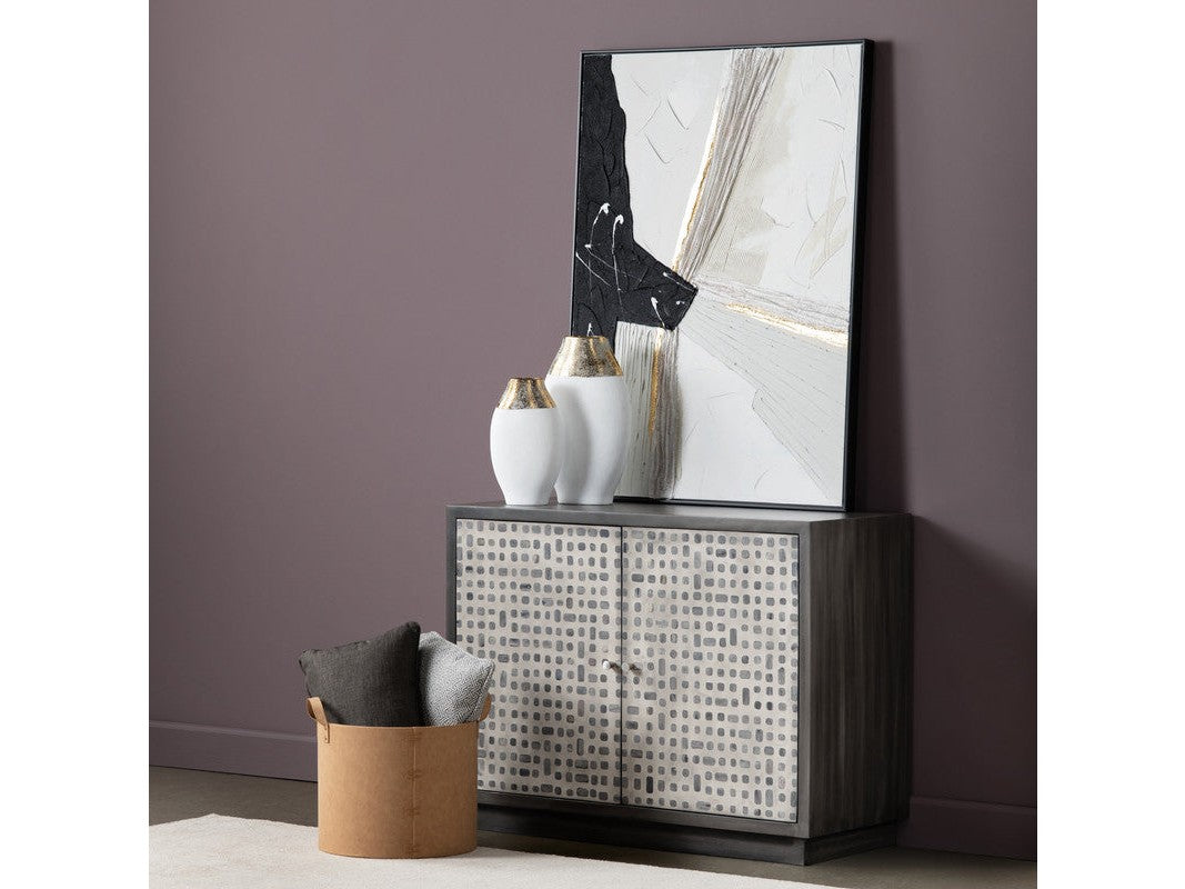 Dapple Brown/Cream Two-Door Cabinet by Crestview at Eve Furniture