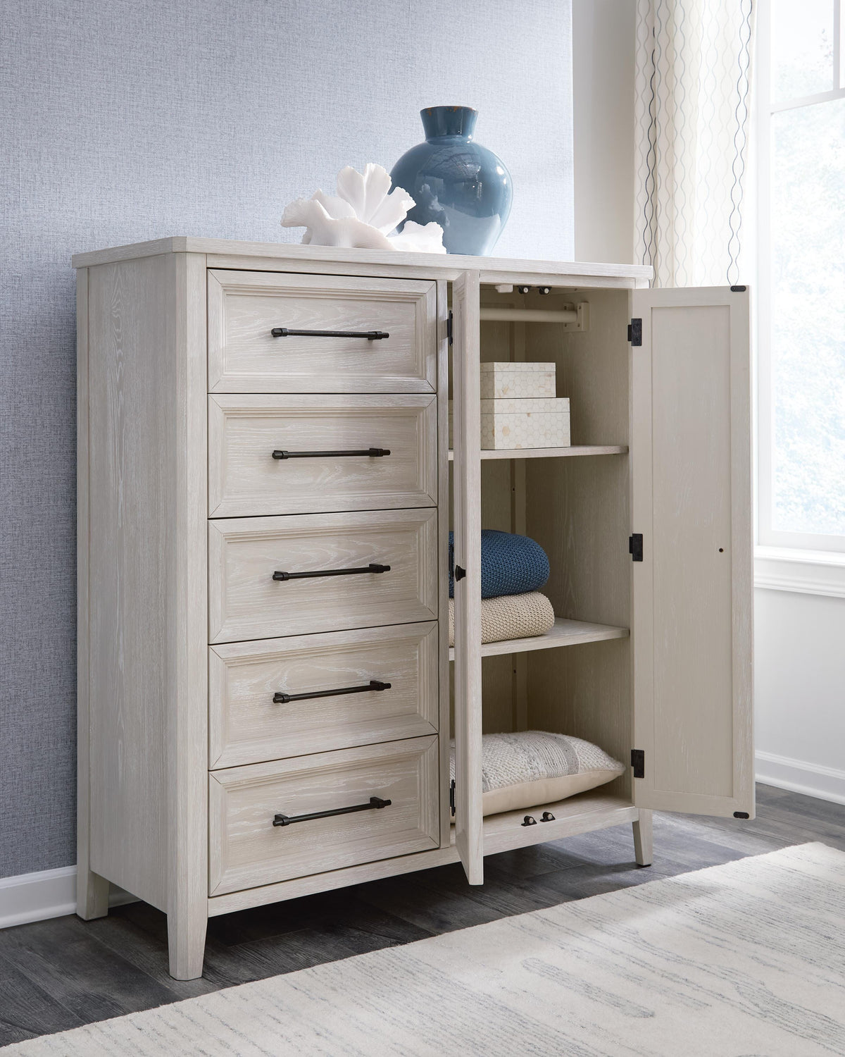 Darbonton Dove White Door Chest by Ashley at Eve Furniture
