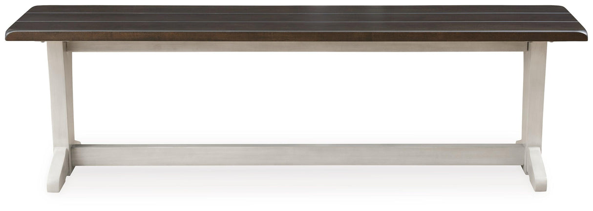 Darborn Gray/Brown 62" Dining Bench by Ashley at Eve Furniture