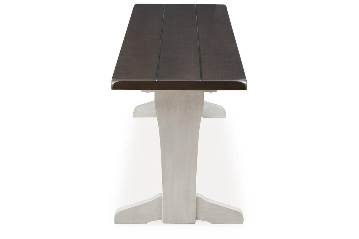 Darborn Gray/Brown Dining Table with 4 Chairs and Bench by Ashley at Eve Furniture