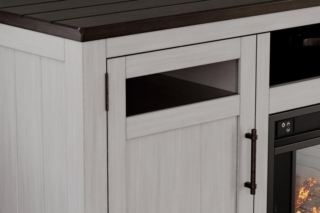 (Special) Darborn Gray/Brown 88" TV Stand with Electric Fireplace by Ashley at Eve Furniture